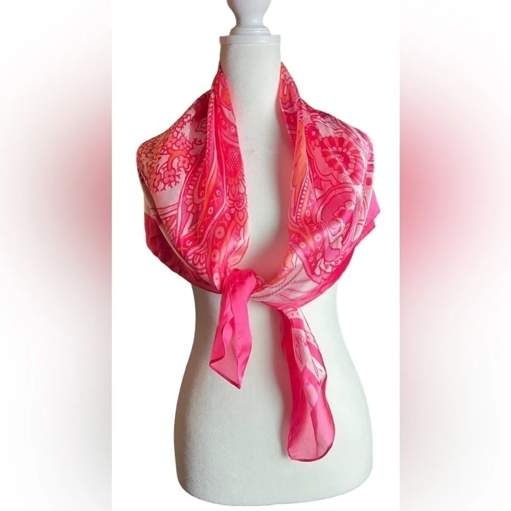 ELLEN TRACY PINK SCARF One size